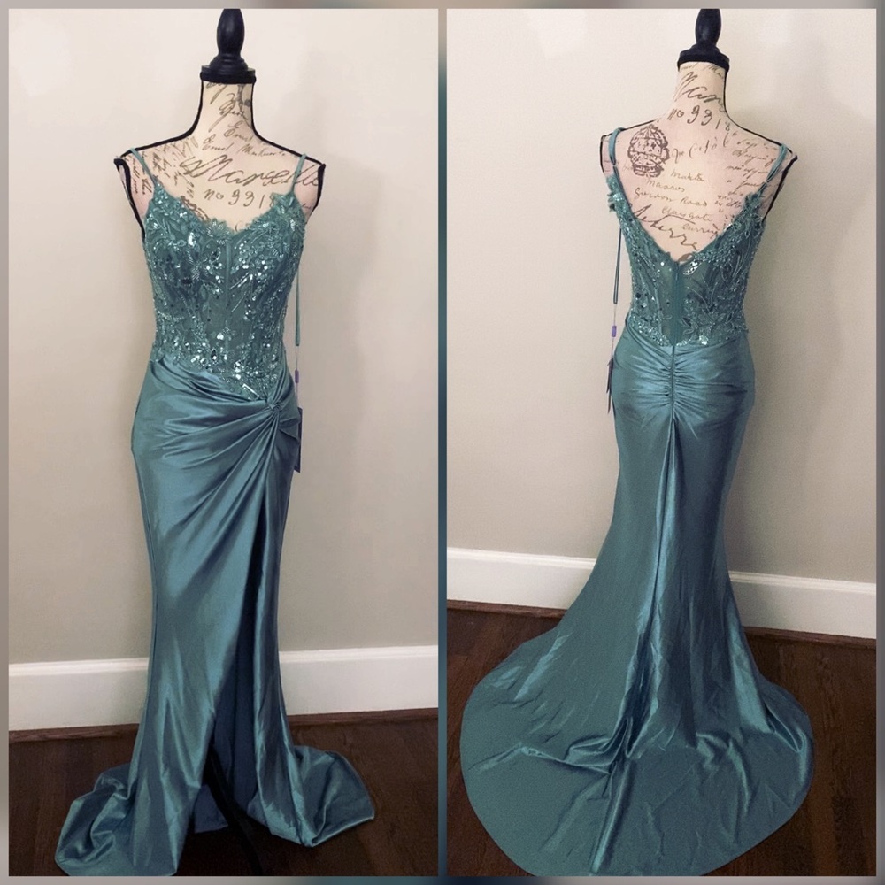 Sexy light blue prom dress, evening gown, formal dress, or pageant dress - Picture 1 of 2